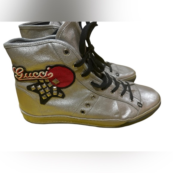 Vtg Gucci made in Italy 🇮🇹 silver studded chukka 
sneakers size 9G 10 US - Picture 1 of 8
